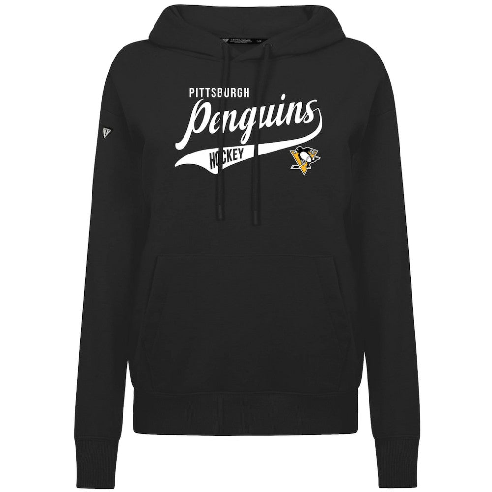 NHL Black Pittsburgh Penguins Levelwear Women's Adorn Glide Pullover Hoodie
