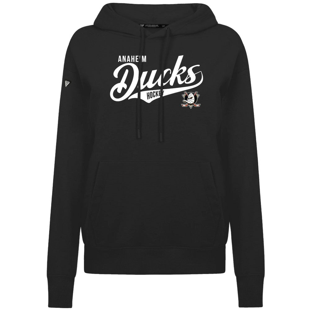 NHL Black Anaheim Ducks Levelwear Women's Adorn Glide Pullover Hoodie
