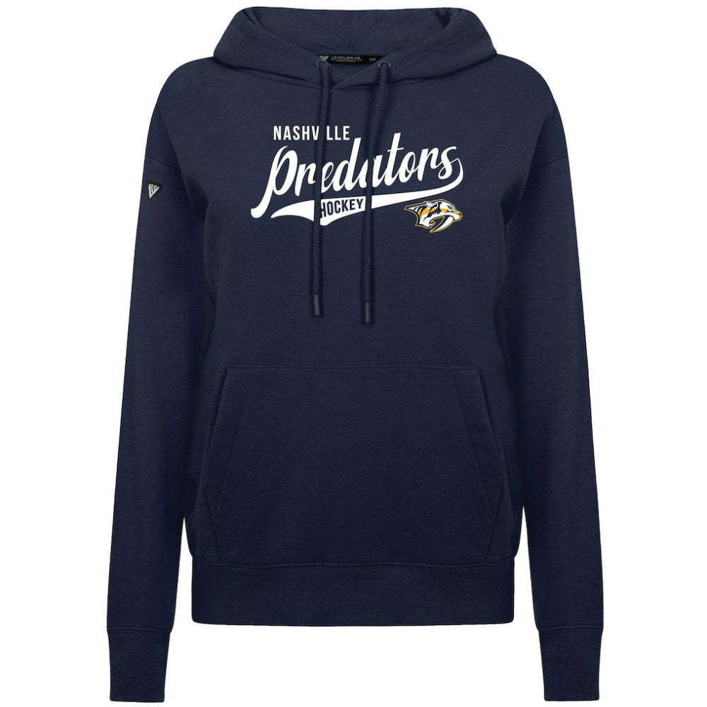NHL Navy Nashville Predators Levelwear Women's Adorn Glide Pullover Hoodie