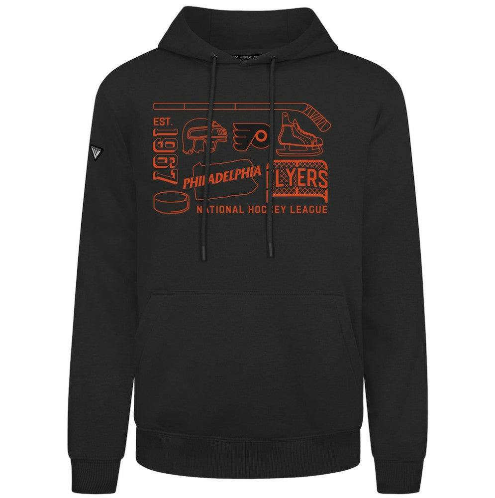 NHL Black Philadelphia Flyers Levelwear Podium Campaign Pullover Hoodie