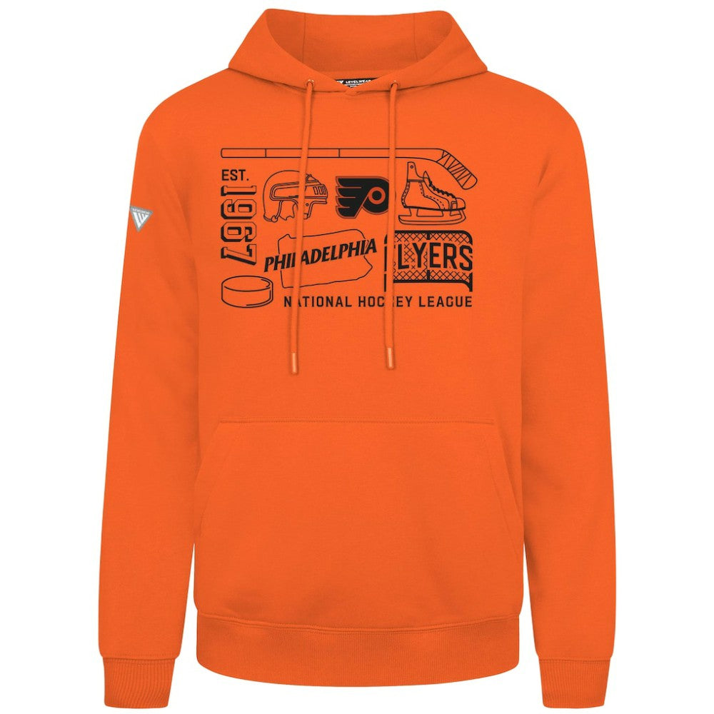 NHL Orange Philadelphia Flyers Levelwear Podium Campaign Pullover Hoodie
