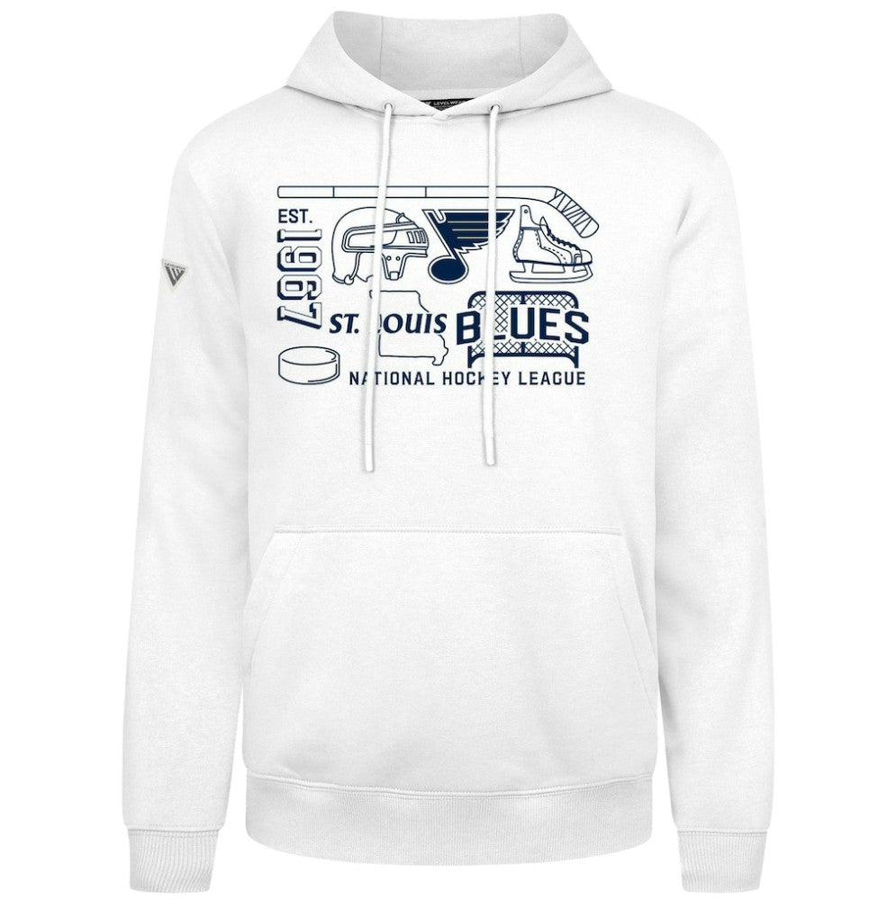 NHL White St. Louis Blues Levelwear Podium Campaign Pullover Hoodie