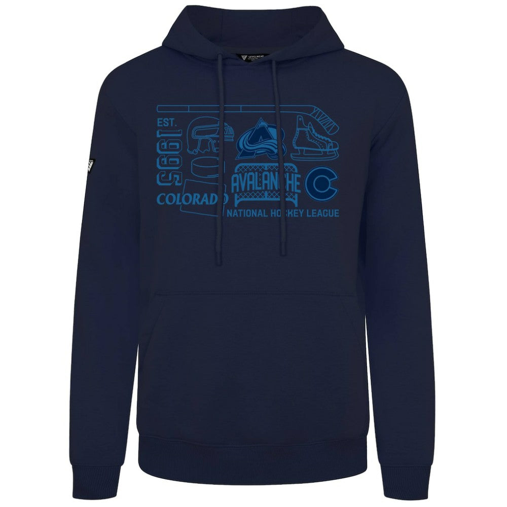 NHL Navy Colorado Avalanche Levelwear Podium Campaign Pullover Hoodie