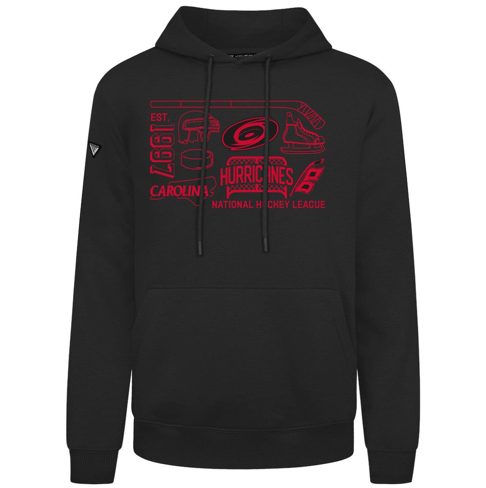 NHL Black Carolina Hurricanes Levelwear Podium Campaign Pullover Hoodie