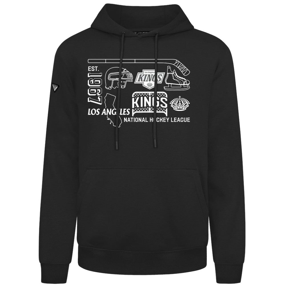 NHL Black Los Angeles Kings Levelwear Podium Campaign Pullover Hoodie