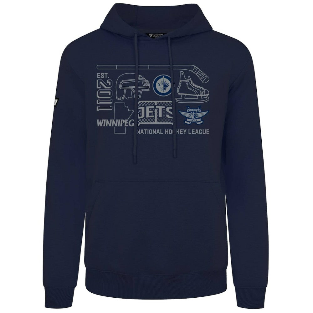 NHL Navy Winnipeg Jets Levelwear Podium Campaign Pullover Hoodie
