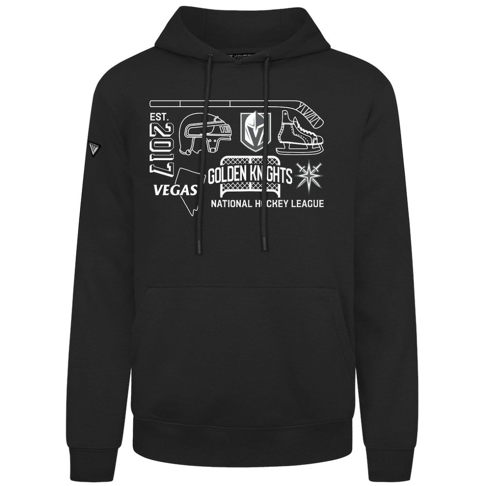NHL Black Vegas Golden Knights Levelwear Podium Campaign Pullover Hoodie