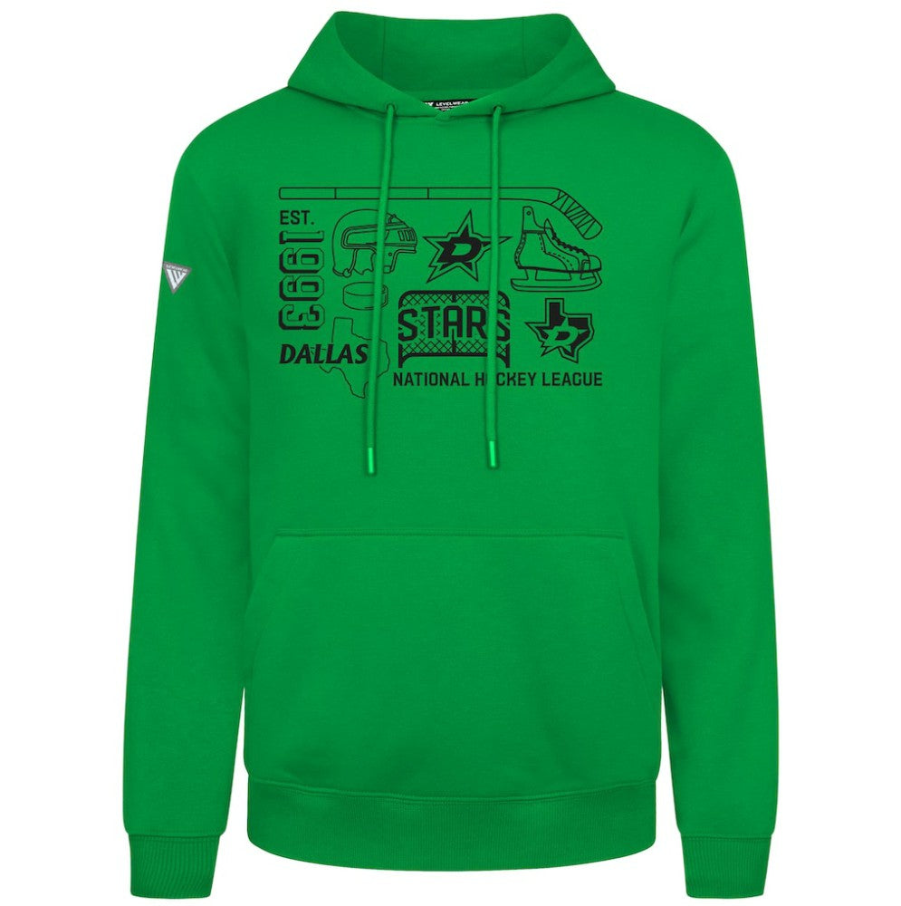 NHL Green Dallas Stars Levelwear Podium Campaign Pullover Hoodie