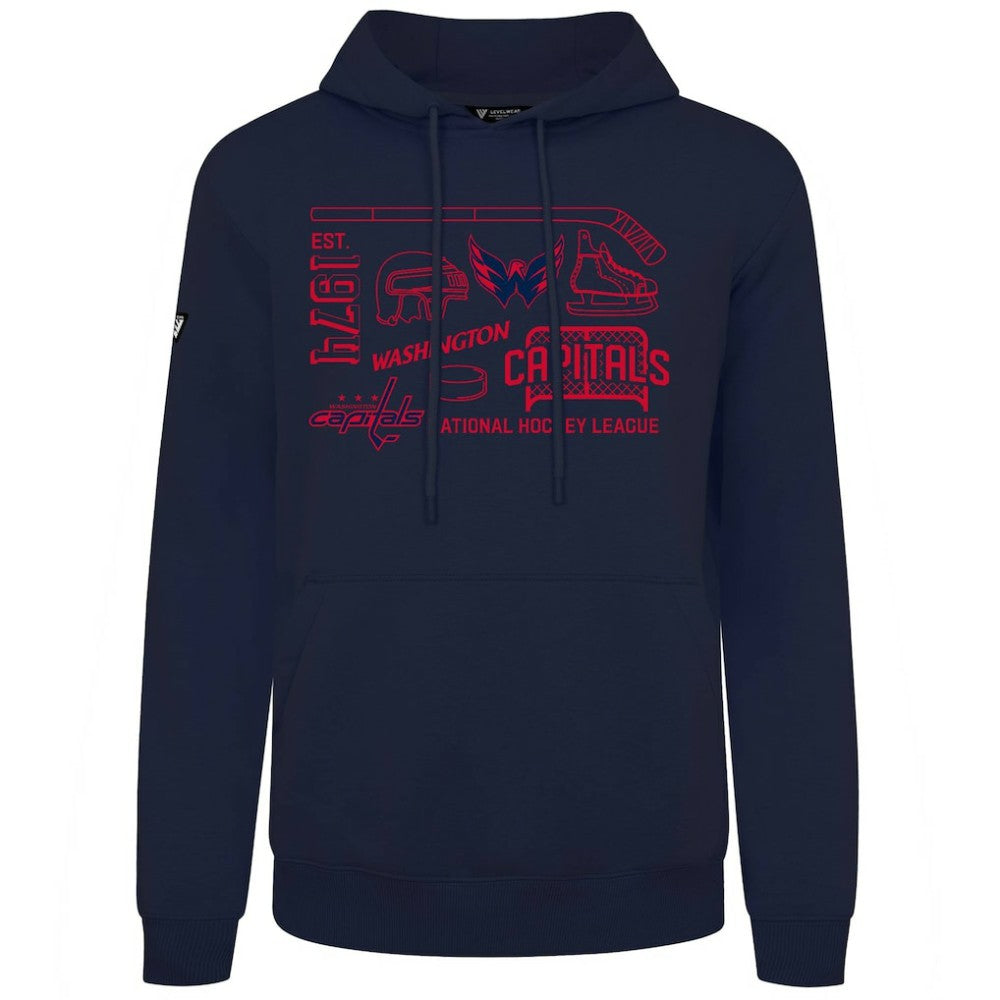 NHL Navy Washington Capitals Levelwear Podium Campaign Pullover Hoodie