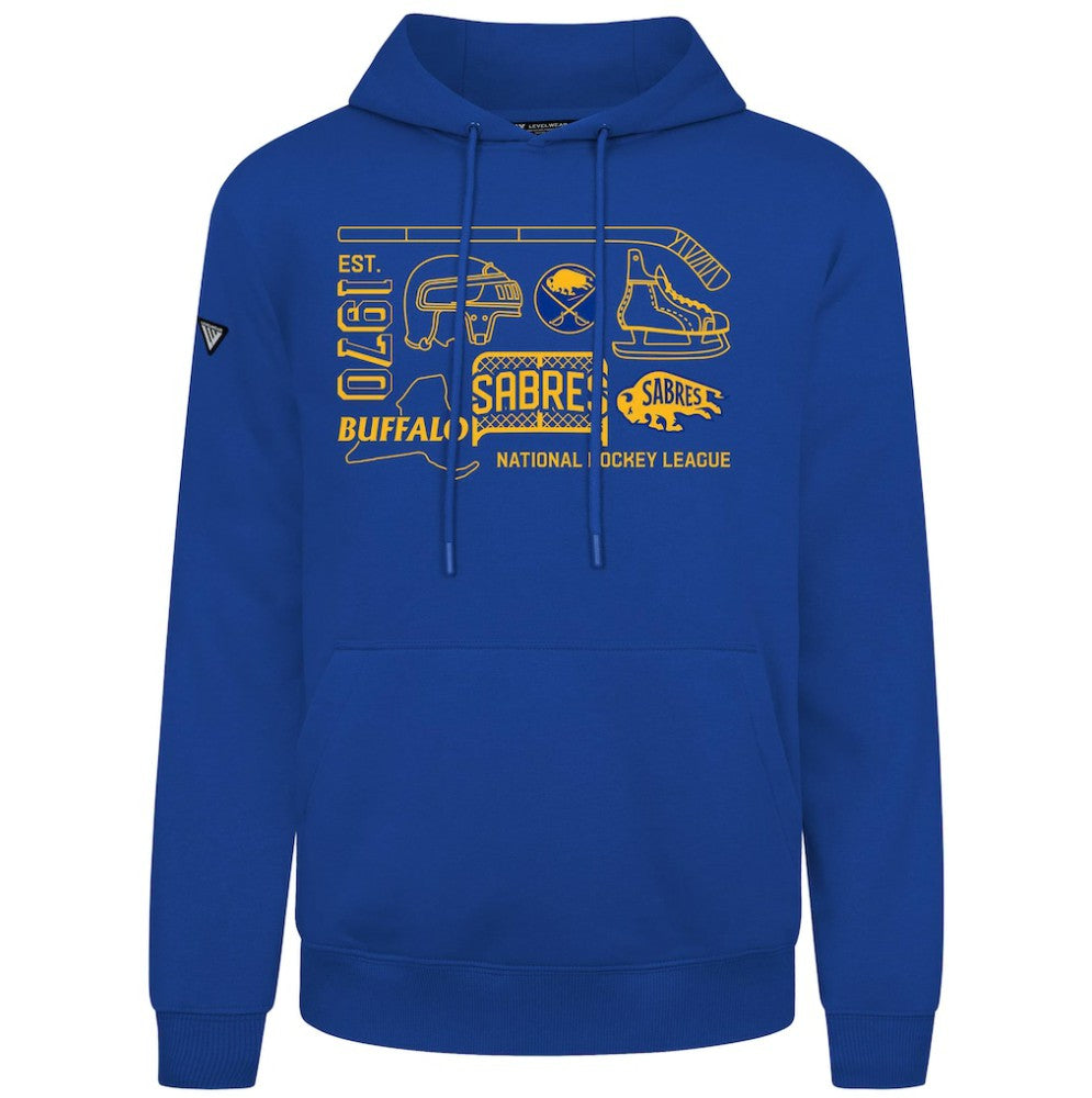 NHL Royal Buffalo Sabres Levelwear Podium Campaign Pullover Hoodie