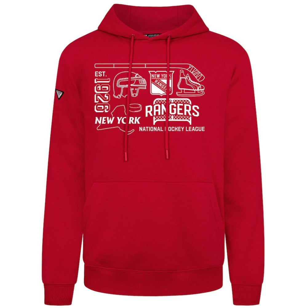 NHL Red New York Rangers Levelwear Podium Campaign Pullover Hoodie