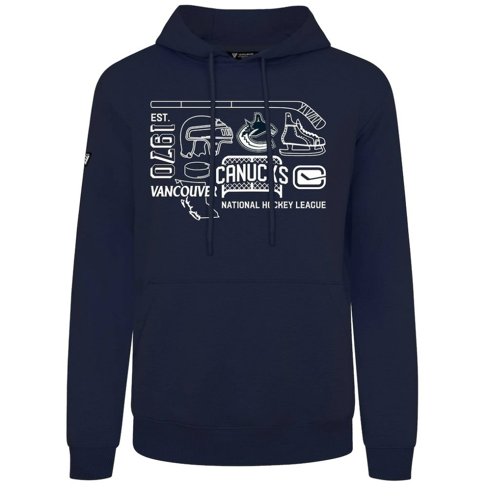 NHL Navy Vancouver Canucks Levelwear Podium Campaign Pullover Hoodie