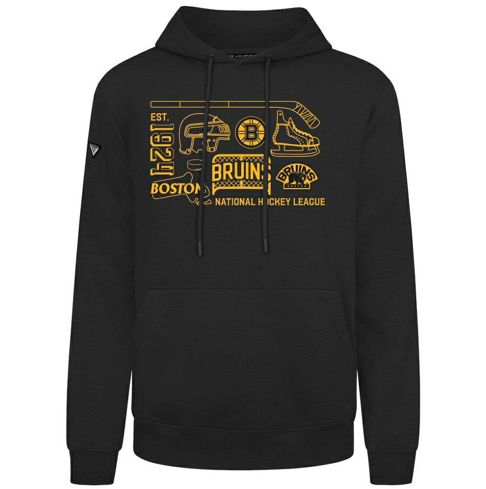NHL Black Boston Bruins Levelwear Podium Campaign Pullover Hoodie