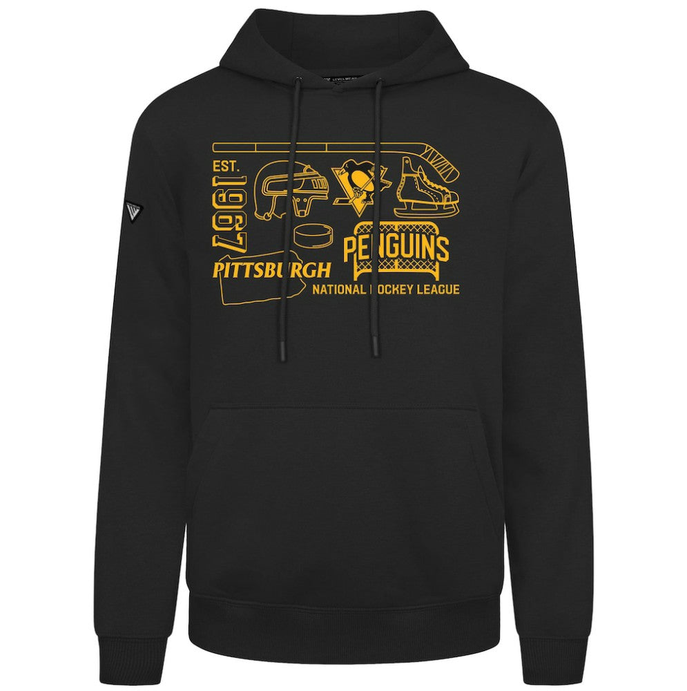 NHL Black Pittsburgh Penguins Levelwear Podium Campaign Pullover Hoodie