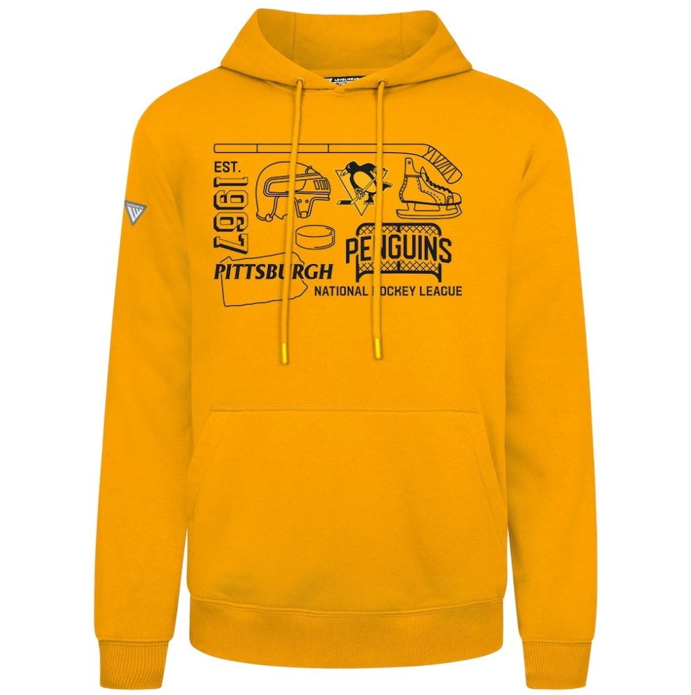 NHL Gold Pittsburgh Penguins Levelwear Podium Campaign Pullover Hoodie