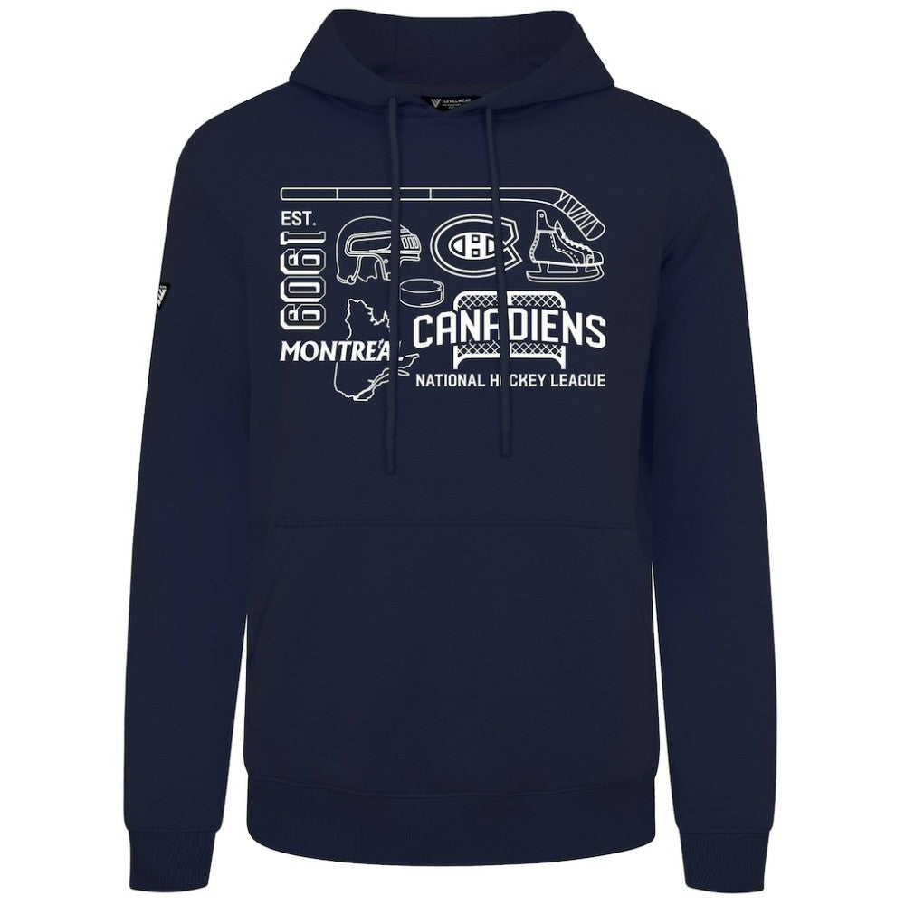 NHL Navy Montreal Canadiens Levelwear Podium Campaign Pullover Hoodie