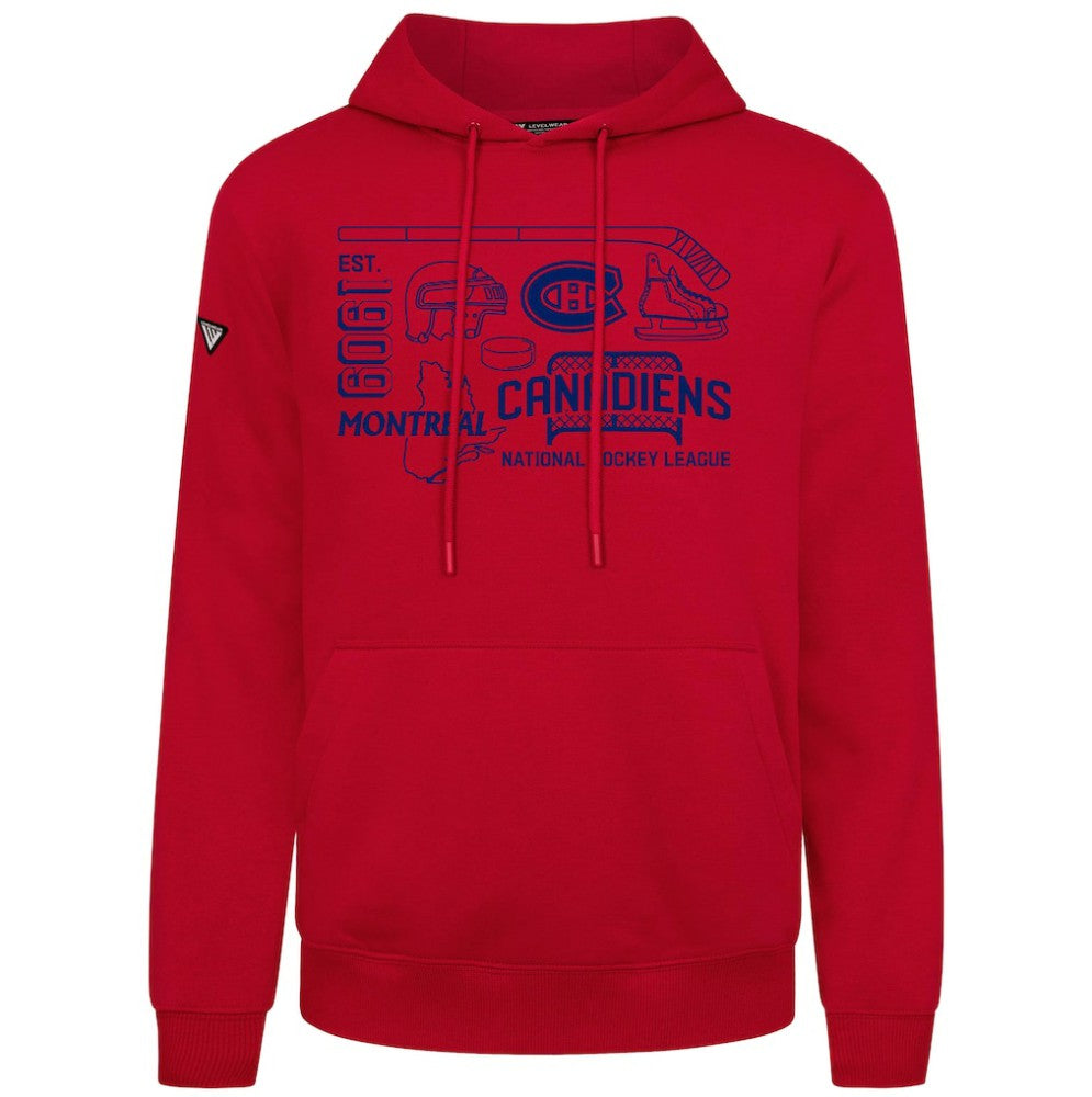 NHL Red Montreal Canadiens Levelwear Podium Campaign Pullover Hoodie