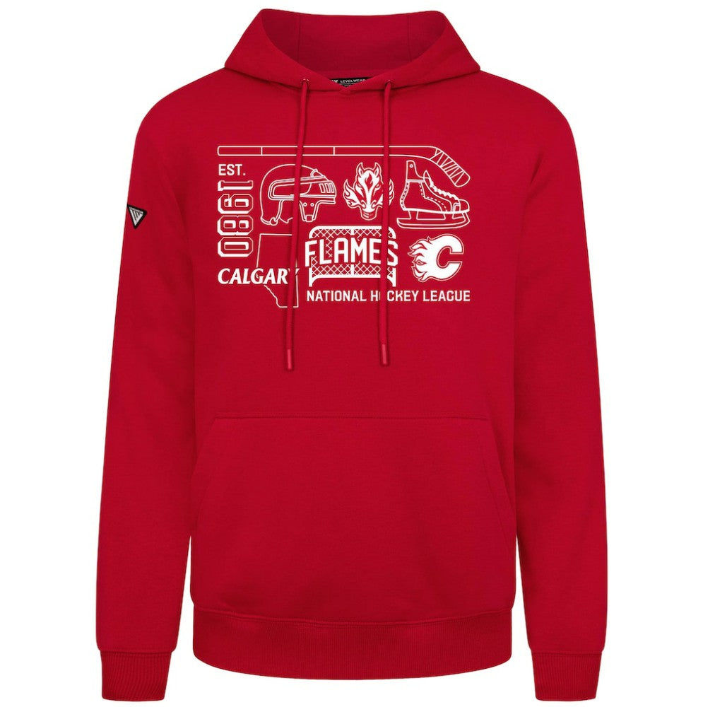 NHL Red Calgary Flames Levelwear Podium Campaign Pullover Hoodie