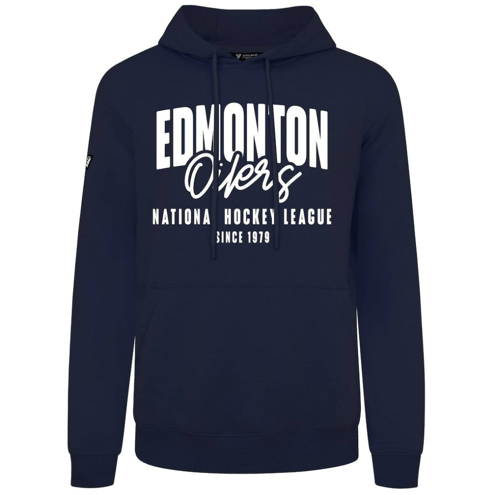NHL Navy Edmonton Oilers Levelwear Podium Response Pullover Hoodie