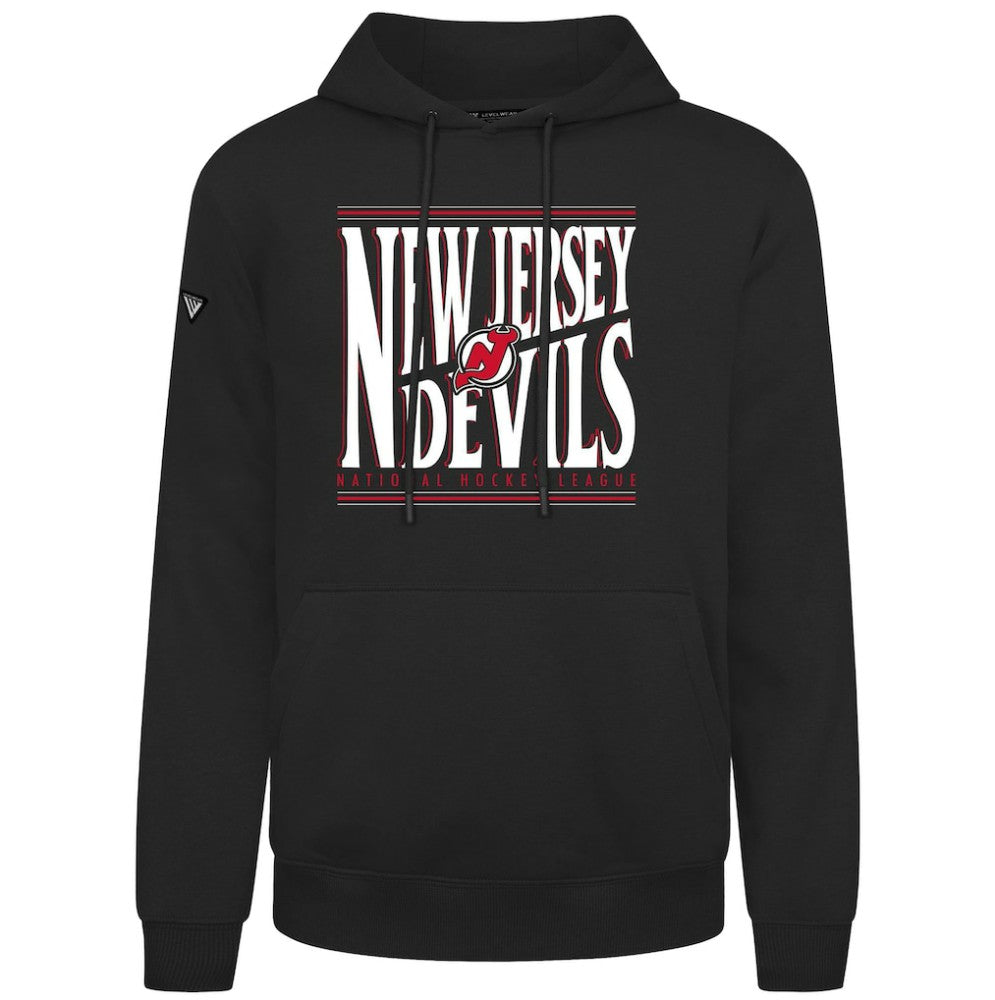 NHL Black New Jersey Devils Levelwear Podium Powerhouse Pullover Hoodie