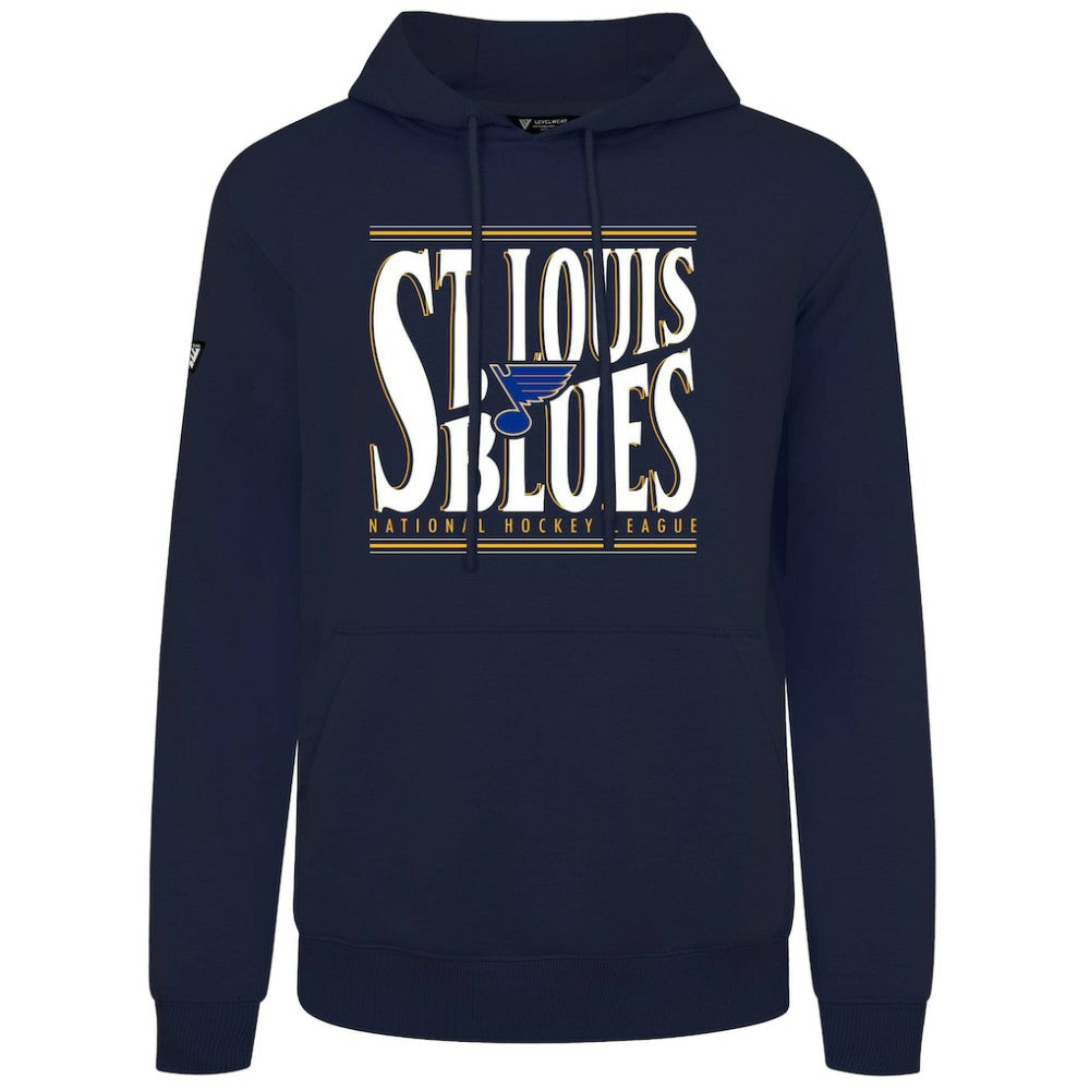 NHL Navy St. Louis Blues Levelwear Podium Powerhouse Pullover Hoodie