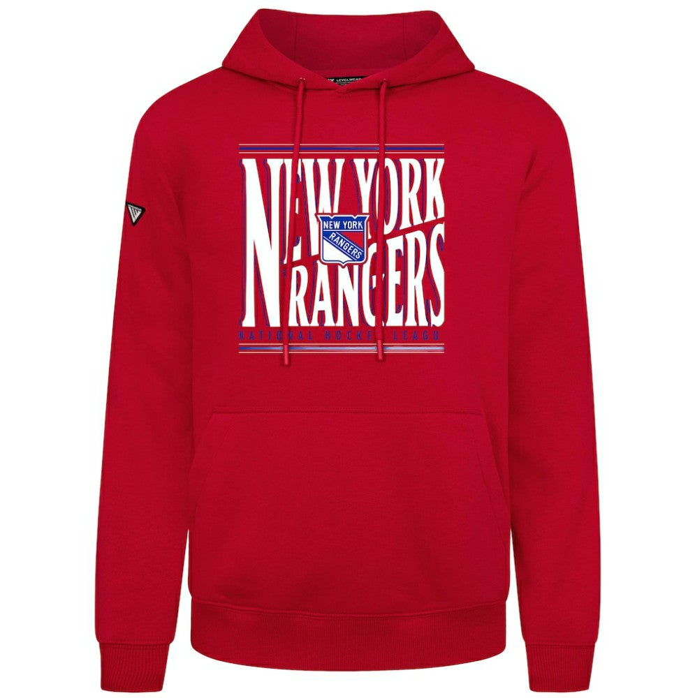 NHL Red New York Rangers Levelwear Podium Powerhouse Pullover Hoodie
