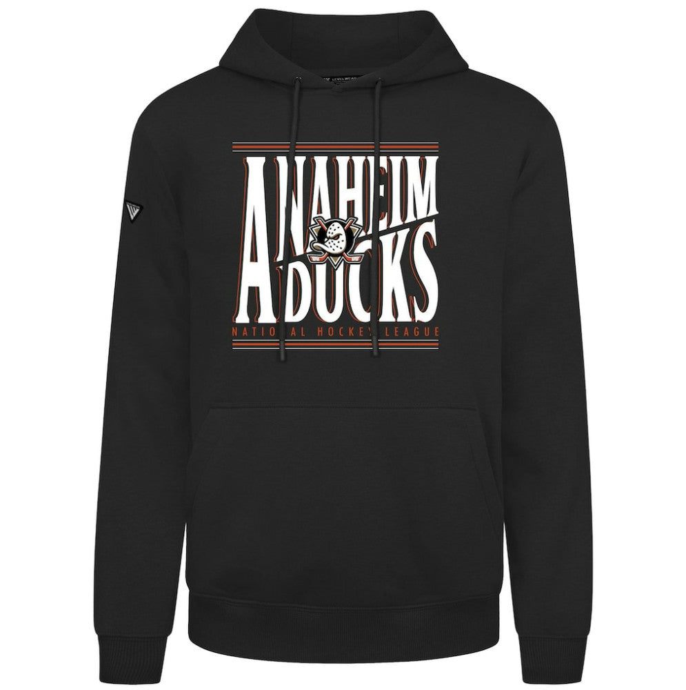 NHL Black Anaheim Ducks Levelwear Podium Powerhouse Pullover Hoodie