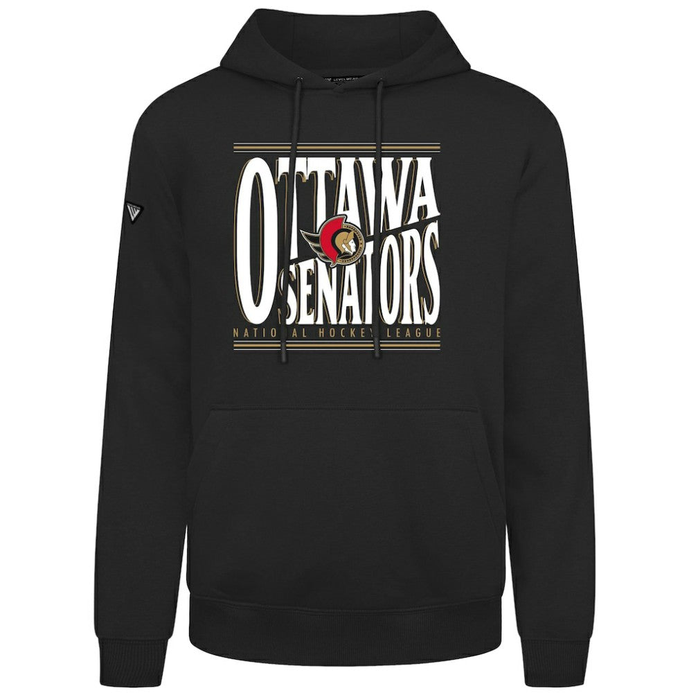 NHL Black Ottawa Senators Levelwear Podium Powerhouse Pullover Hoodie