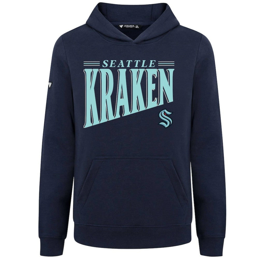 NHL Deep Sea Blue Seattle Kraken Levelwear Youth Jr Podium Tally Pullover Hoodie