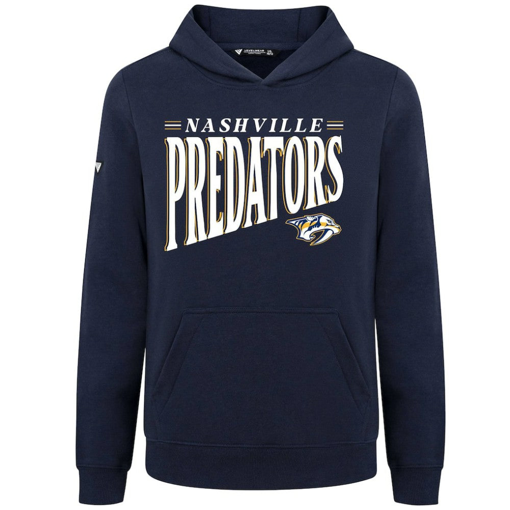 NHL Navy Nashville Predators Levelwear Youth Jr Podium Tally Pullover Hoodie