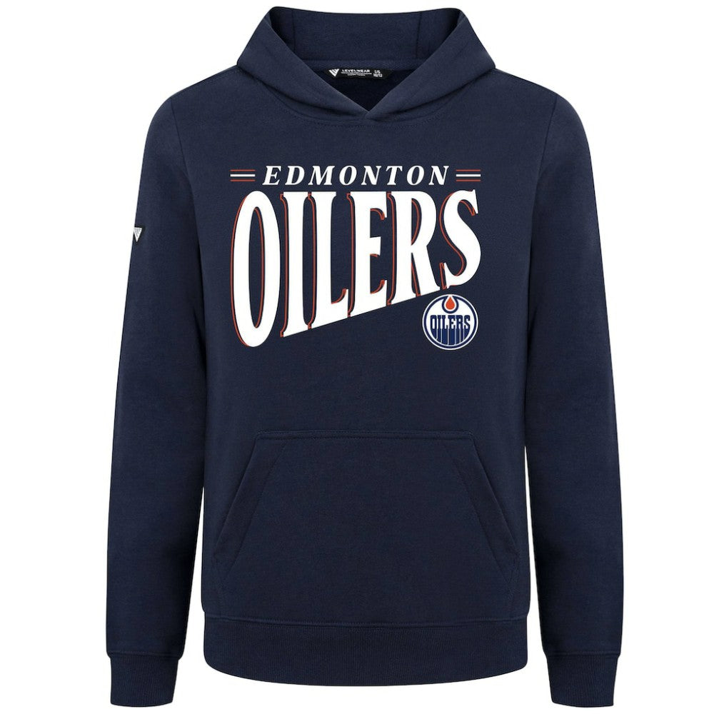 NHL Navy Edmonton Oilers Levelwear Youth Jr Podium Tally Pullover Hoodie