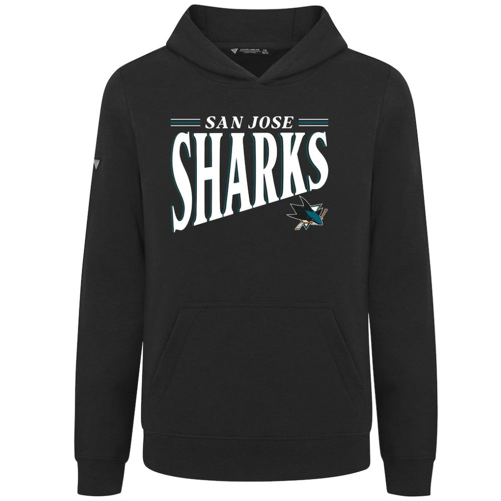 NHL Black San Jose Sharks Levelwear Youth Jr Podium Tally Pullover Hoodie