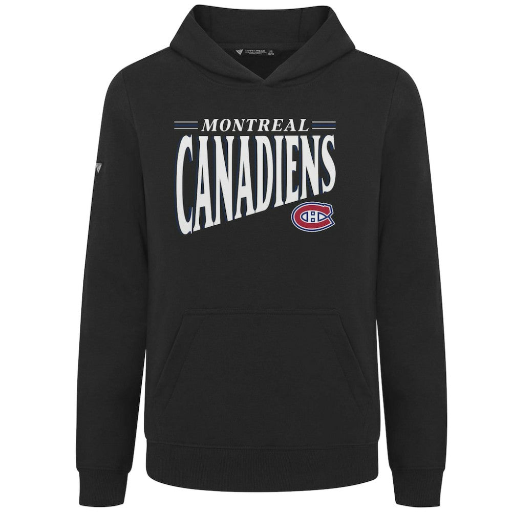 NHL Black Montreal Canadiens Levelwear Youth Jr Podium Tally Pullover Hoodie