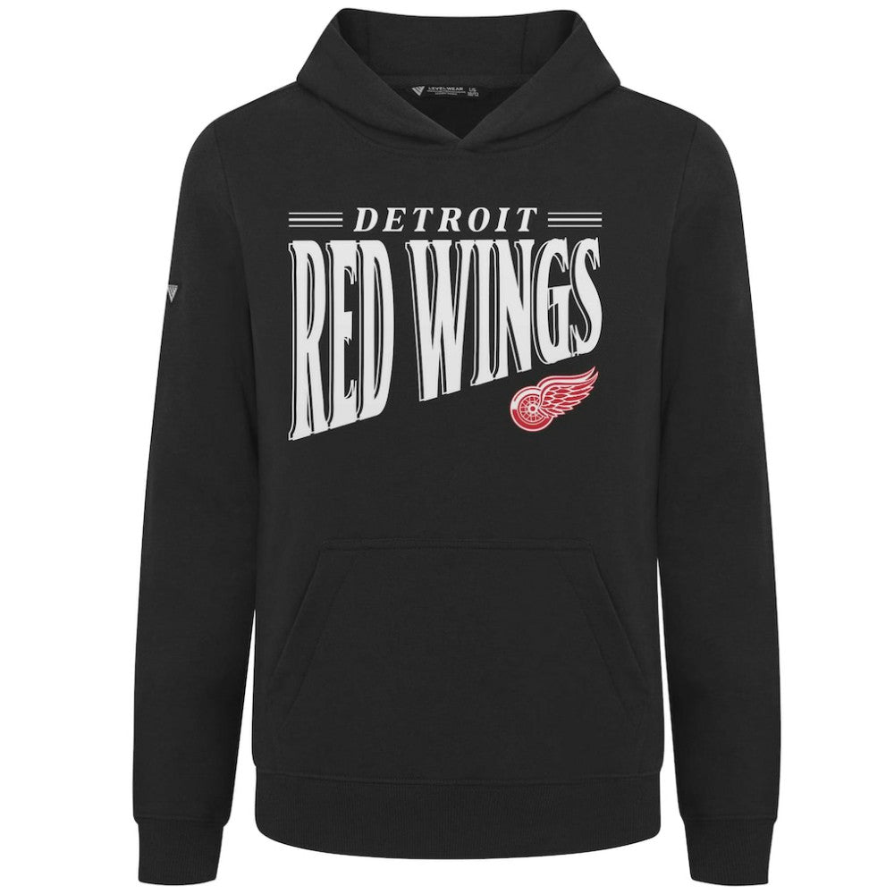 NHL Black Detroit Red Wings Levelwear Youth Jr Podium Tally Pullover Hoodie