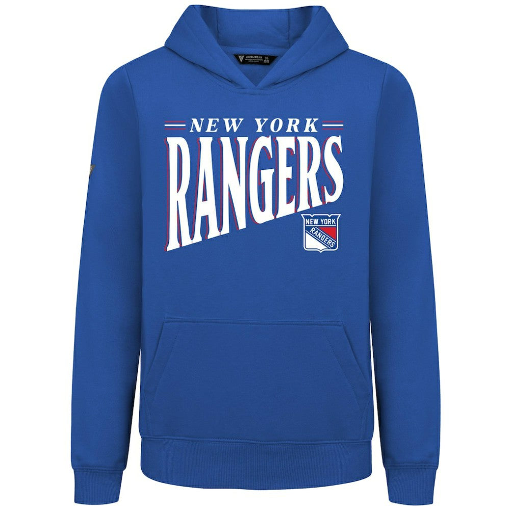 NHL Royal New York Rangers Levelwear Youth Jr Podium Tally Pullover Hoodie