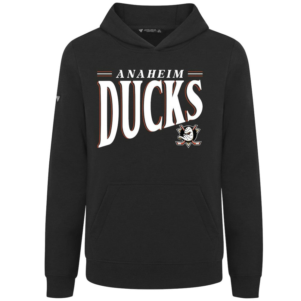 NHL Black Anaheim Ducks Levelwear Youth Jr Podium Tally Pullover Hoodie