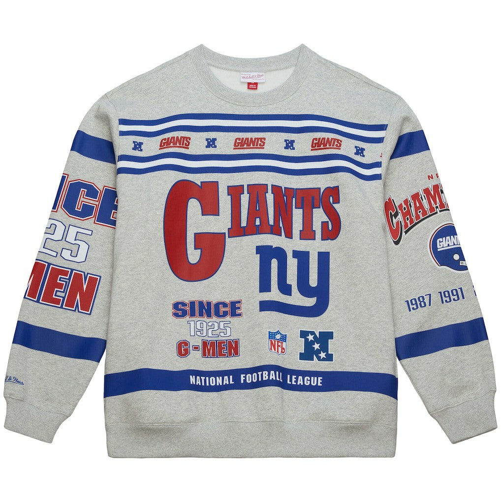 All Over Print Vintage Fleece Crewneck Sweatshirt - New York Giants