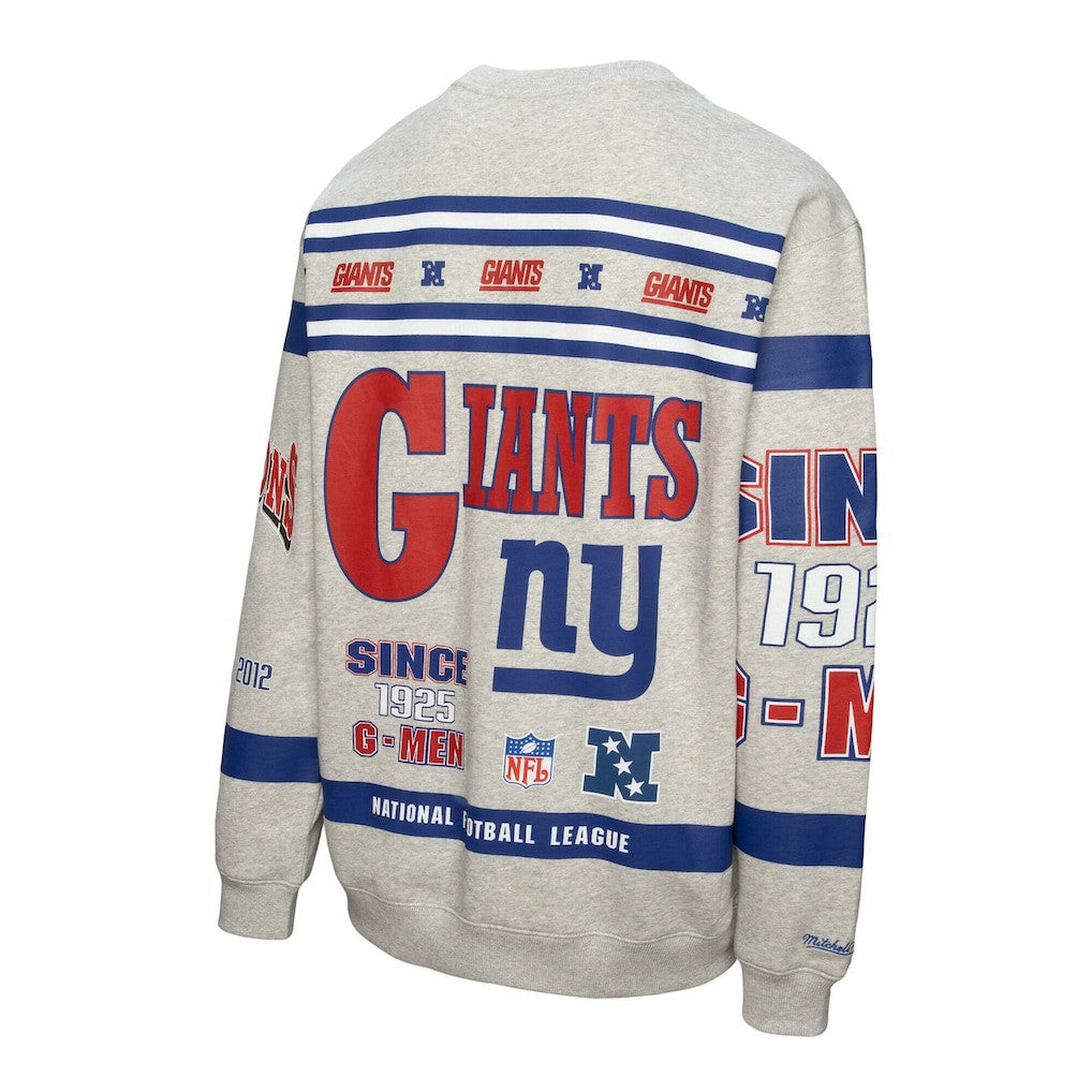 All Over Print Vintage Fleece Crewneck Sweatshirt - New York Giants