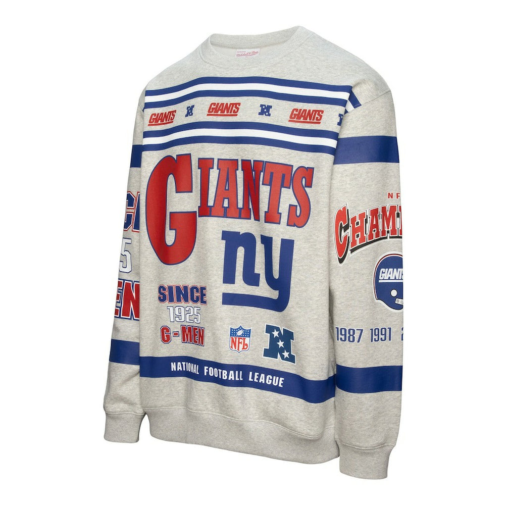 All Over Print Vintage Fleece Crewneck Sweatshirt - New York Giants