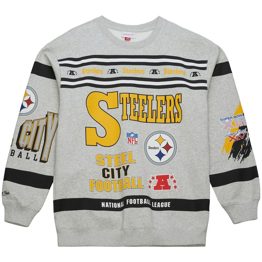All Over Print Vintage Fleece Crewneck Sweatshirt - Pittsburgh Steelers