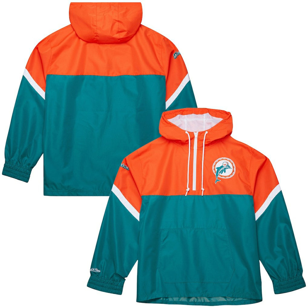 Tie Breaker Vintage Logo Lightweight Anorak Half-Zip Windbreaker - Miami Dolphins