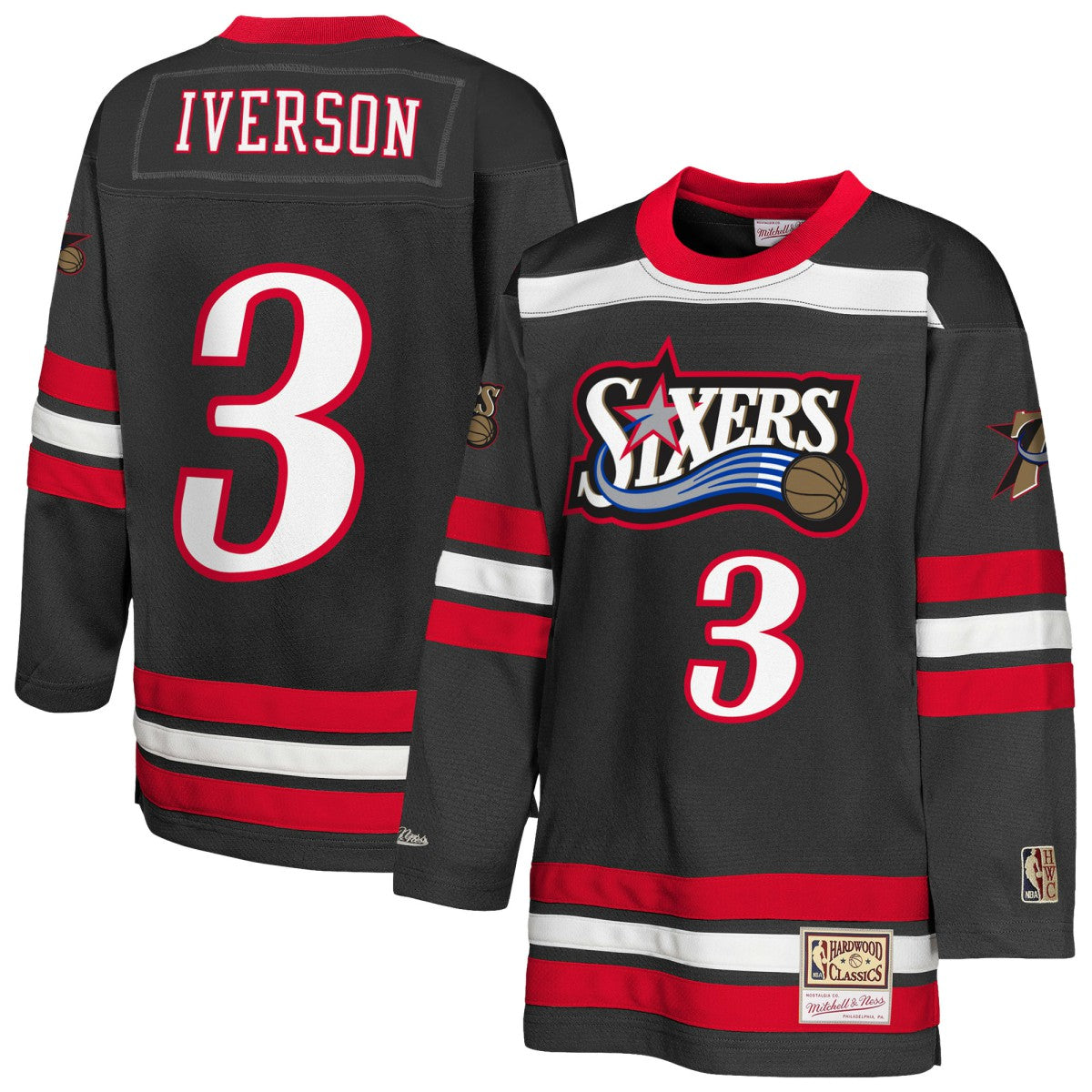 NBA Allen Iverson Philadelphia 76ers Youth Maxxed Out 2.0 Fashion Hockey Jersey
