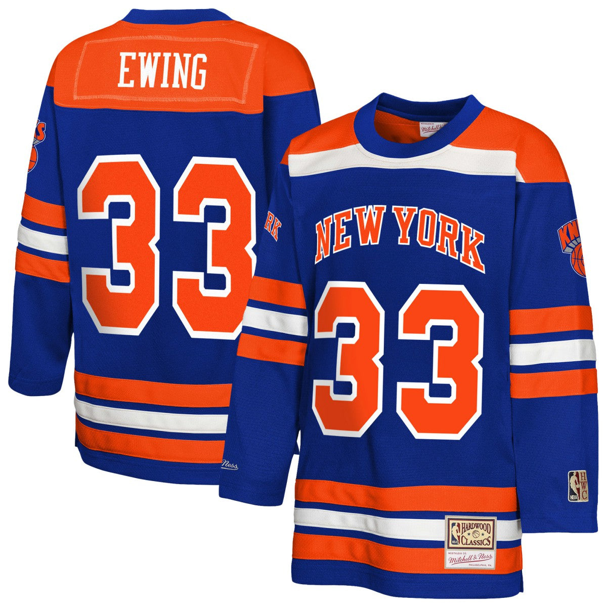 NBA Patrick Ewing New York Knicks Youth Maxxed Out 2.0 Fashion Hockey Jersey
