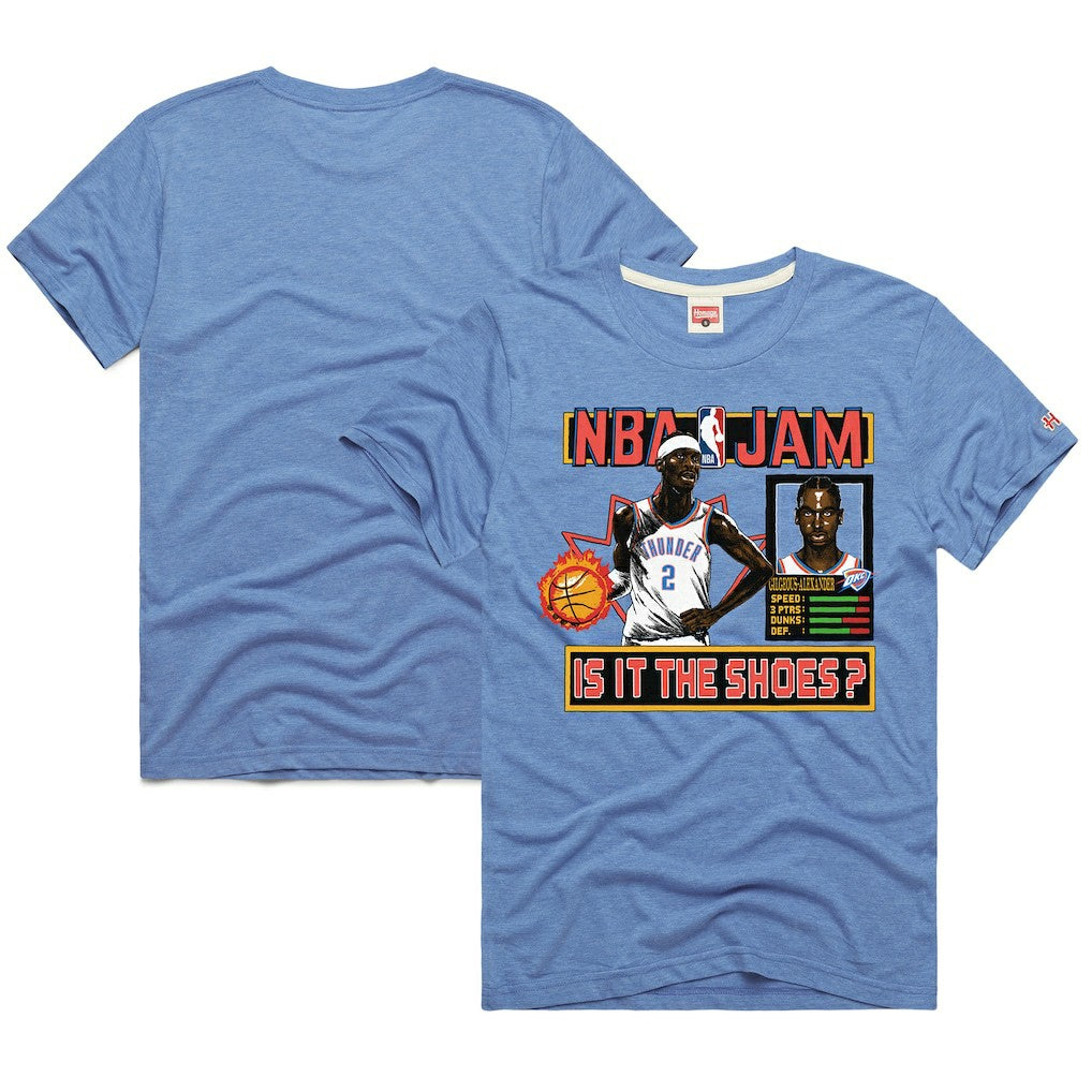 NBA Shai Gilgeous-Alexander Oklahoma City Thunder Homage Unisex NBA Jam Tri-Blend T-Shirt