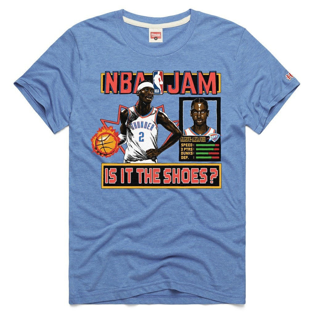 NBA Shai Gilgeous-Alexander Oklahoma City Thunder Homage Unisex NBA Jam Tri-Blend T-Shirt