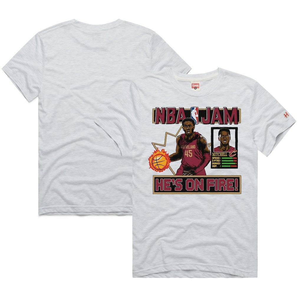 NBA Donovan Mitchell Cleveland Cavaliers Homage Unisex NBA Jam Tri-Blend T-Shirt sale