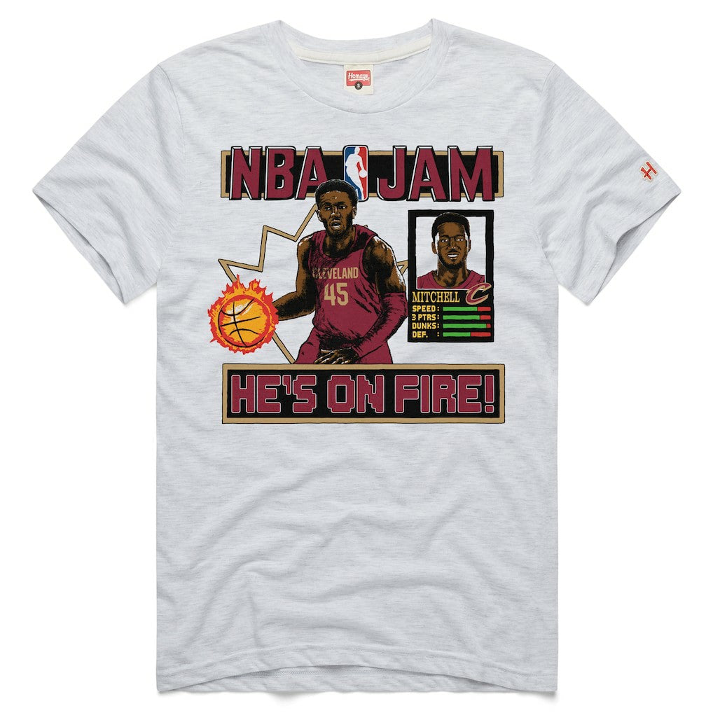 NBA Donovan Mitchell Cleveland Cavaliers Homage Unisex NBA Jam Tri-Blend T-Shirt sale
