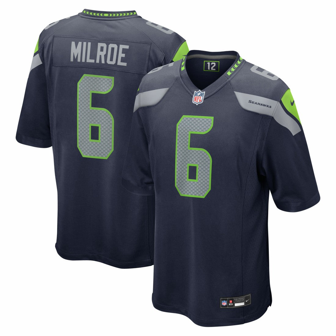 Jalen Milroe  2025 NFL Draft Game Jersey - Seattle Seahawks