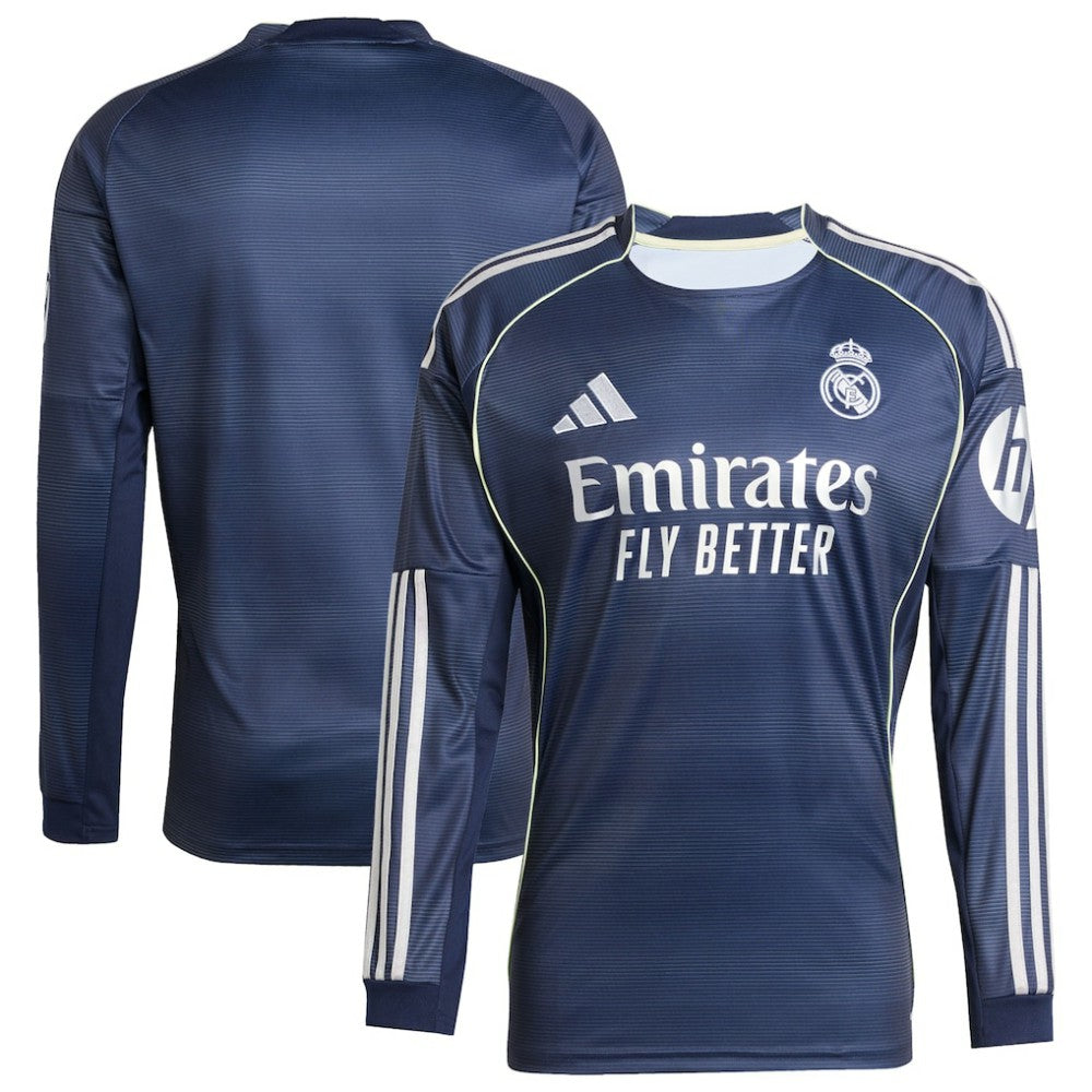 Real Madrid 2025/26 Home Long Sleeve Replica Jersey - Adidas Blue