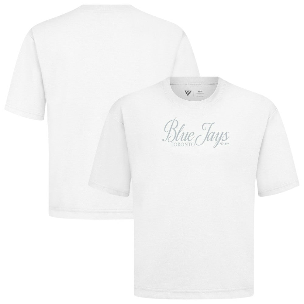 MLB Toronto Blue Jays Levelwear Ethereal Oversized Luxe Signature Knit T-Shirt